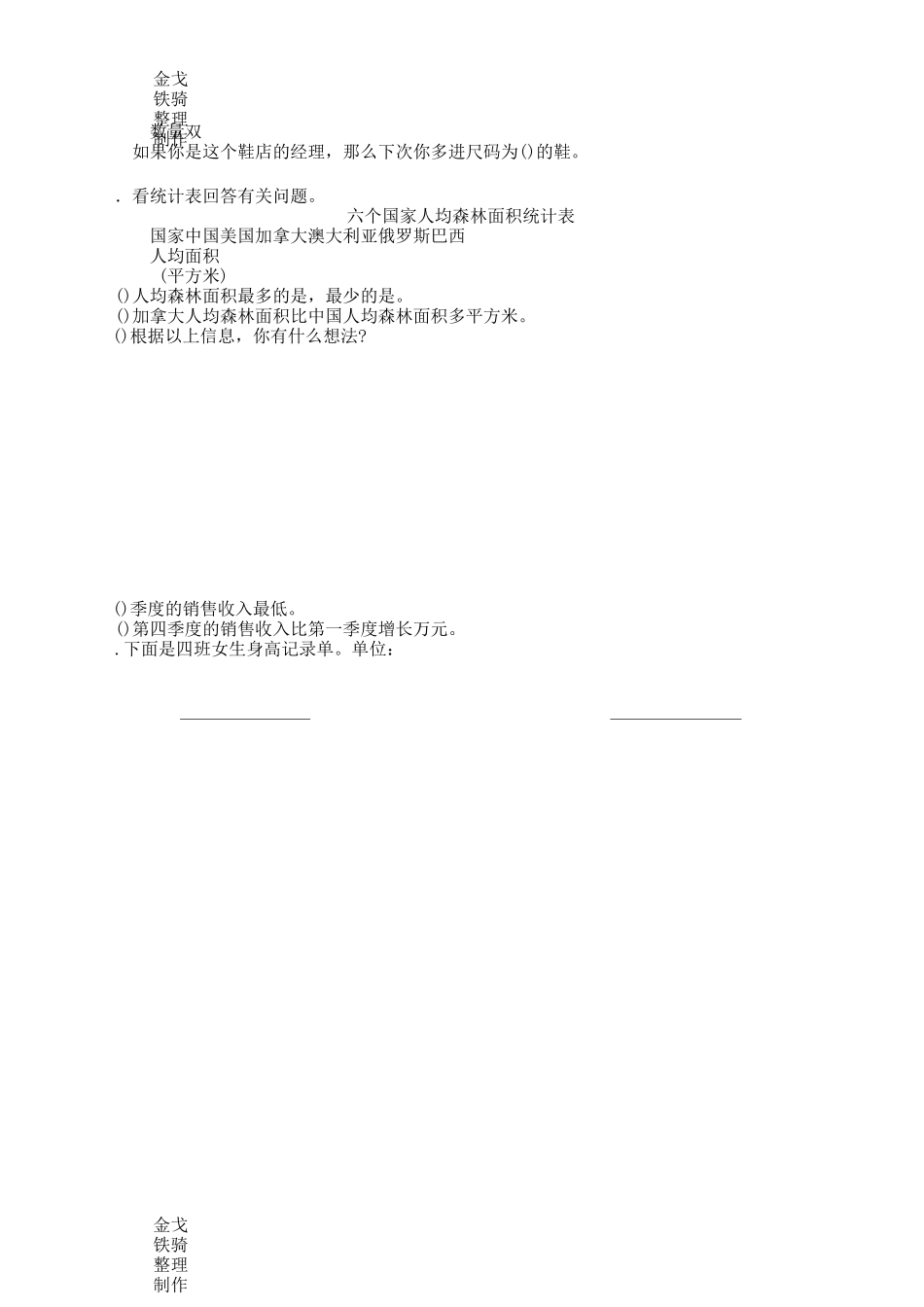 统计表和条形统计图试卷_第2页