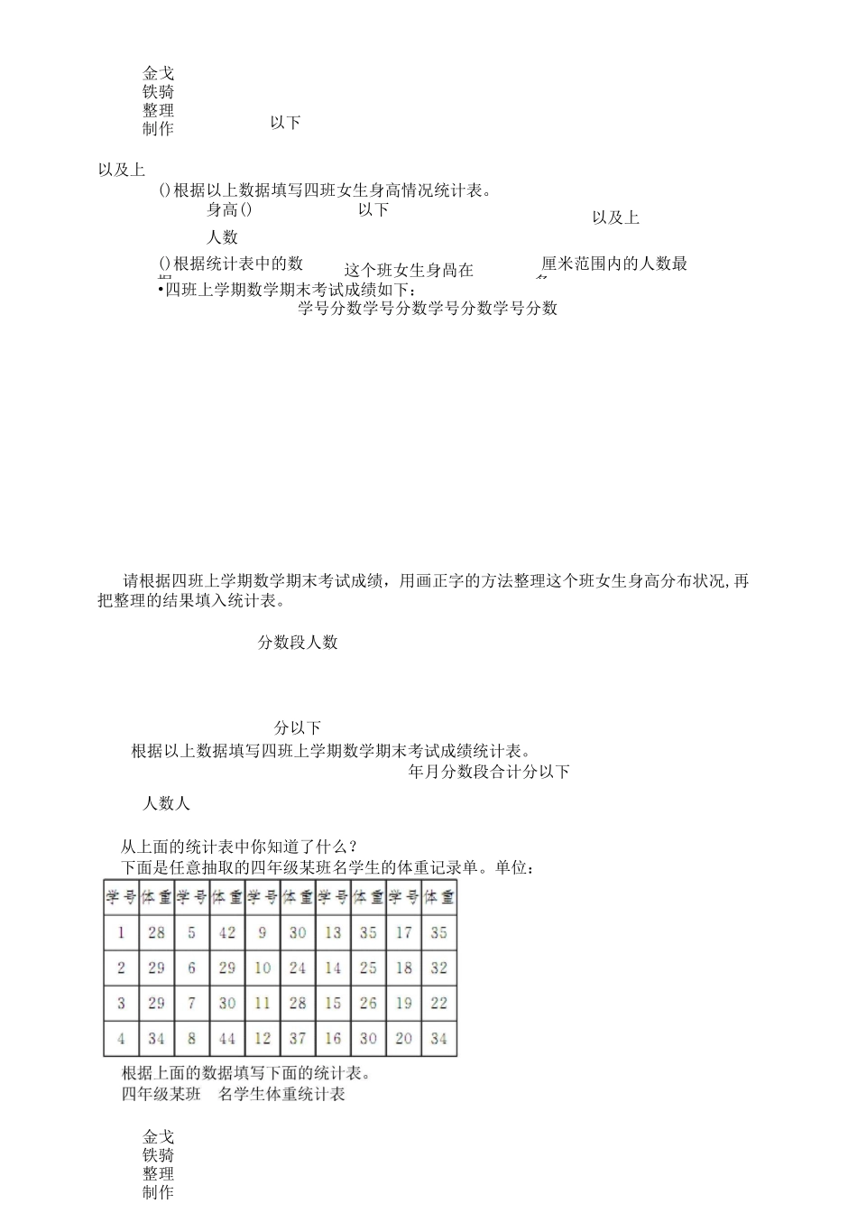 统计表和条形统计图试卷_第3页