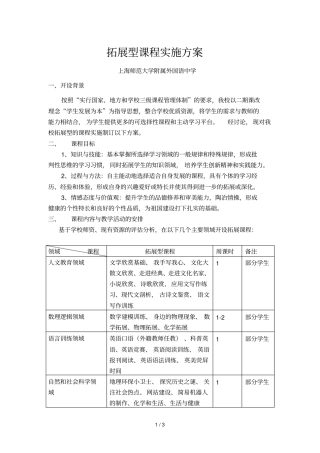 拓展型课程实施技术方案