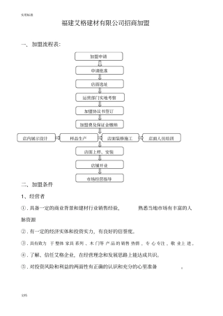 招商加盟流程、政策例范本艾格
