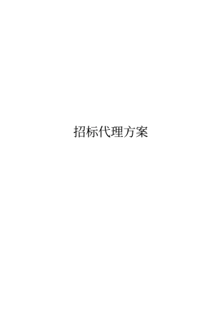 招标代理方案水利