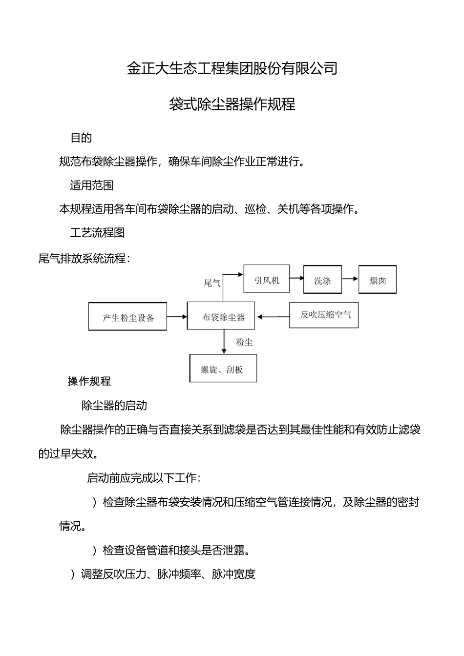 袋式除尘器操作规范流程完整_第1页