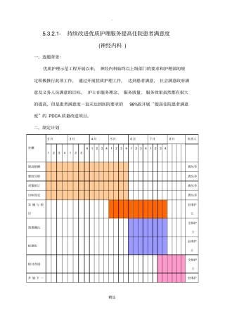 持续改进优质护理服务提高住院患者满意度