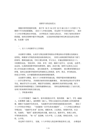 挂职学习的总结范文