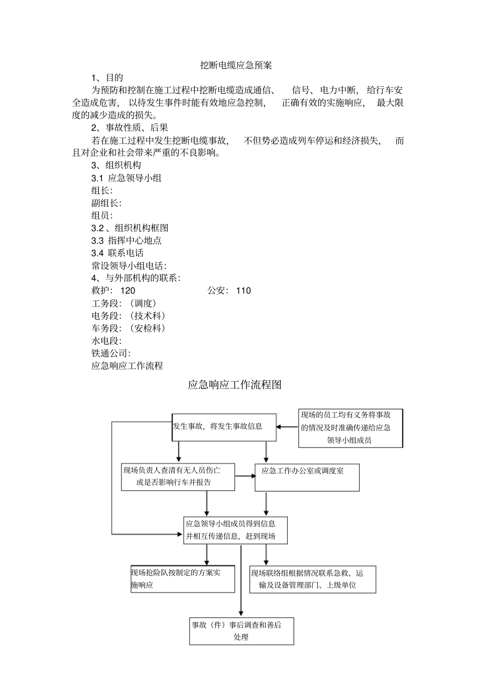 挖断电缆应急预案_第1页