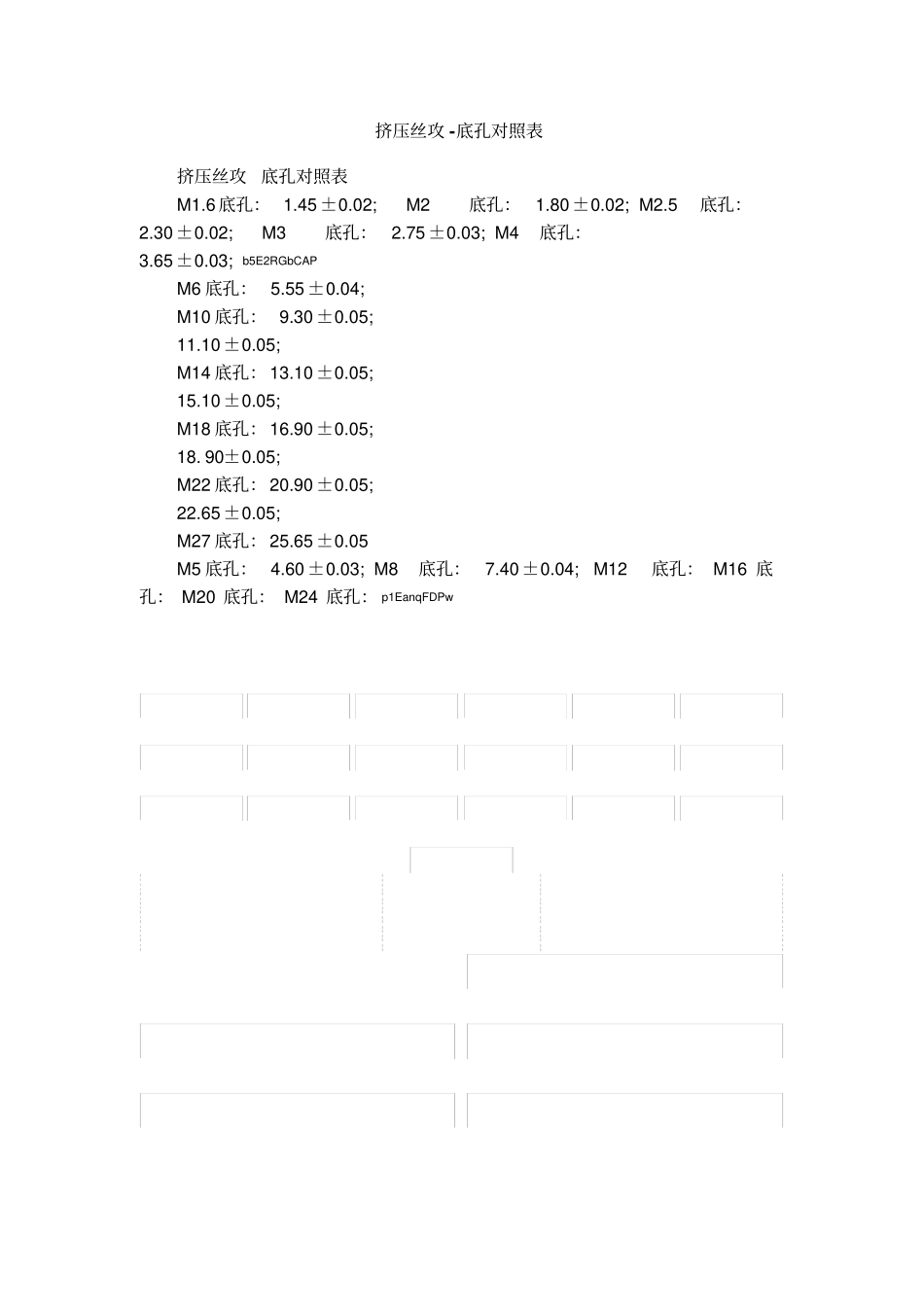 挤压丝攻-底孔对照表_第1页