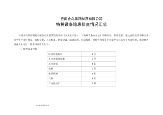 特种设备的安全隐患排查