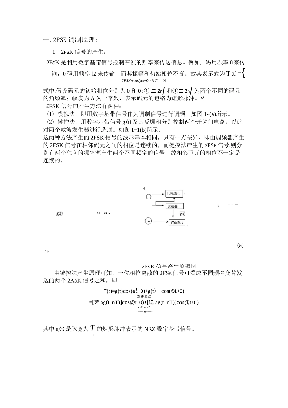 2FSK调制解调原理及设计_第1页