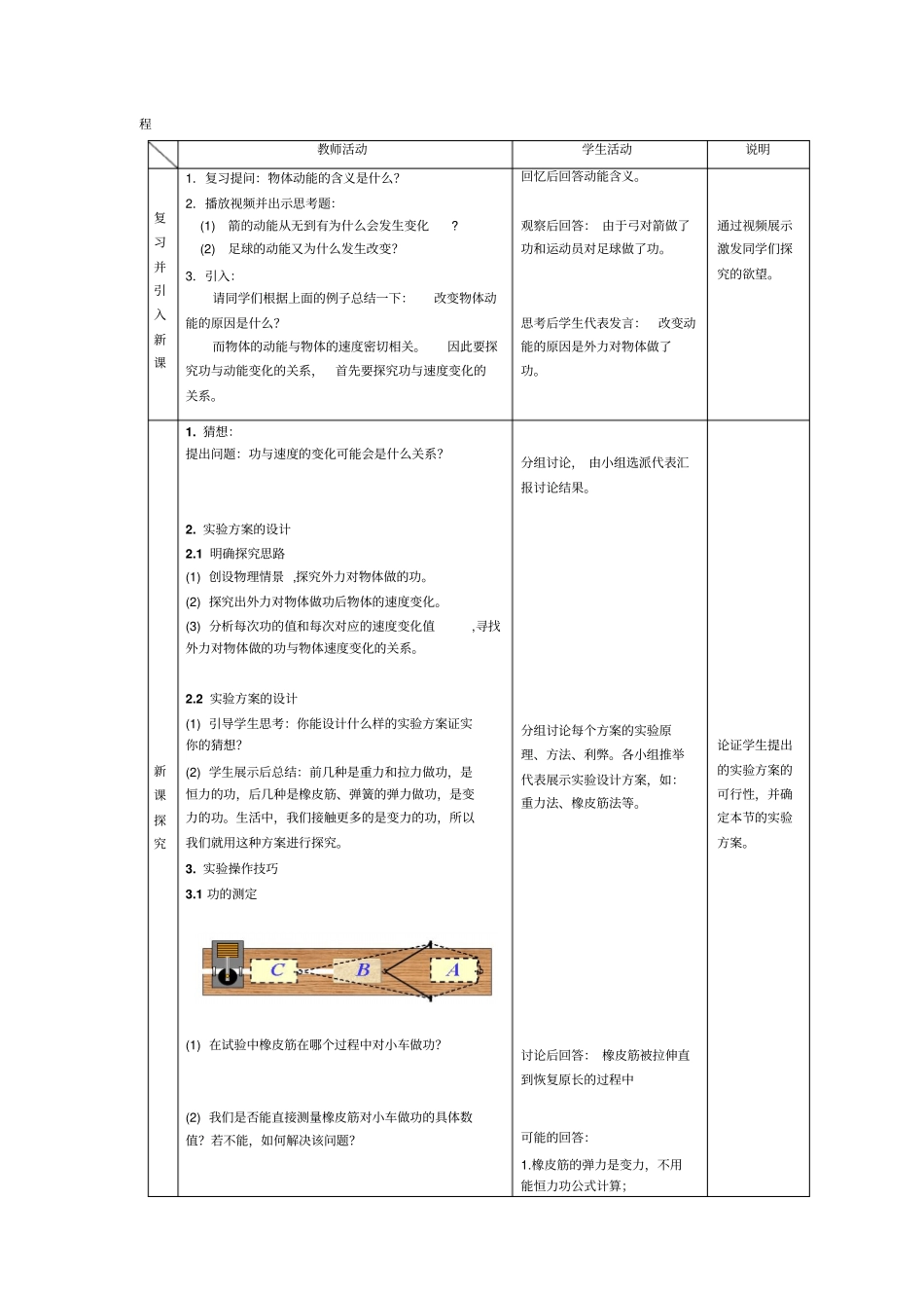 探究功与速度变化的关系-教学设计_第2页