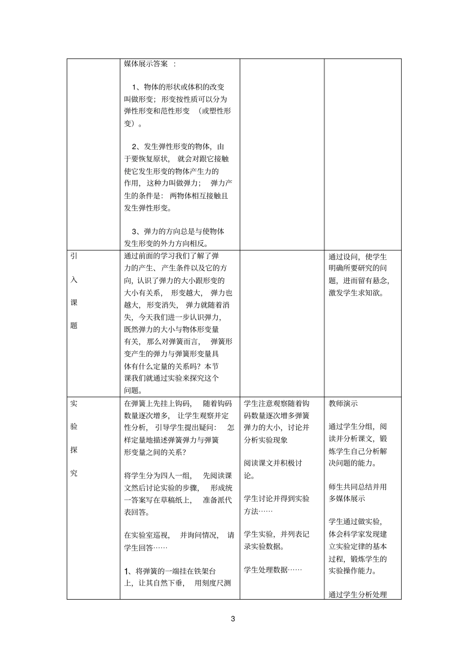 探究弹簧弹力和伸长量的关系教学设计吴正荣_第3页