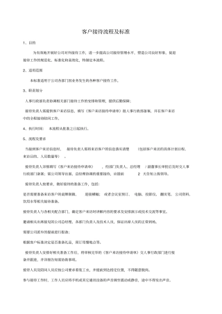 接待客户流程安排