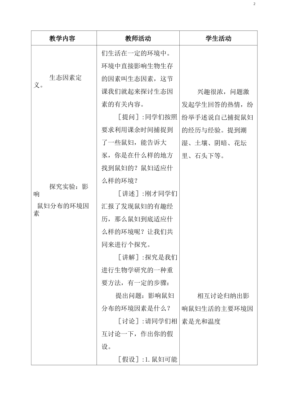 生物与环境的关系教案_第2页