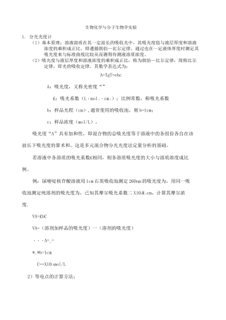 生物化学与分子生物学实验