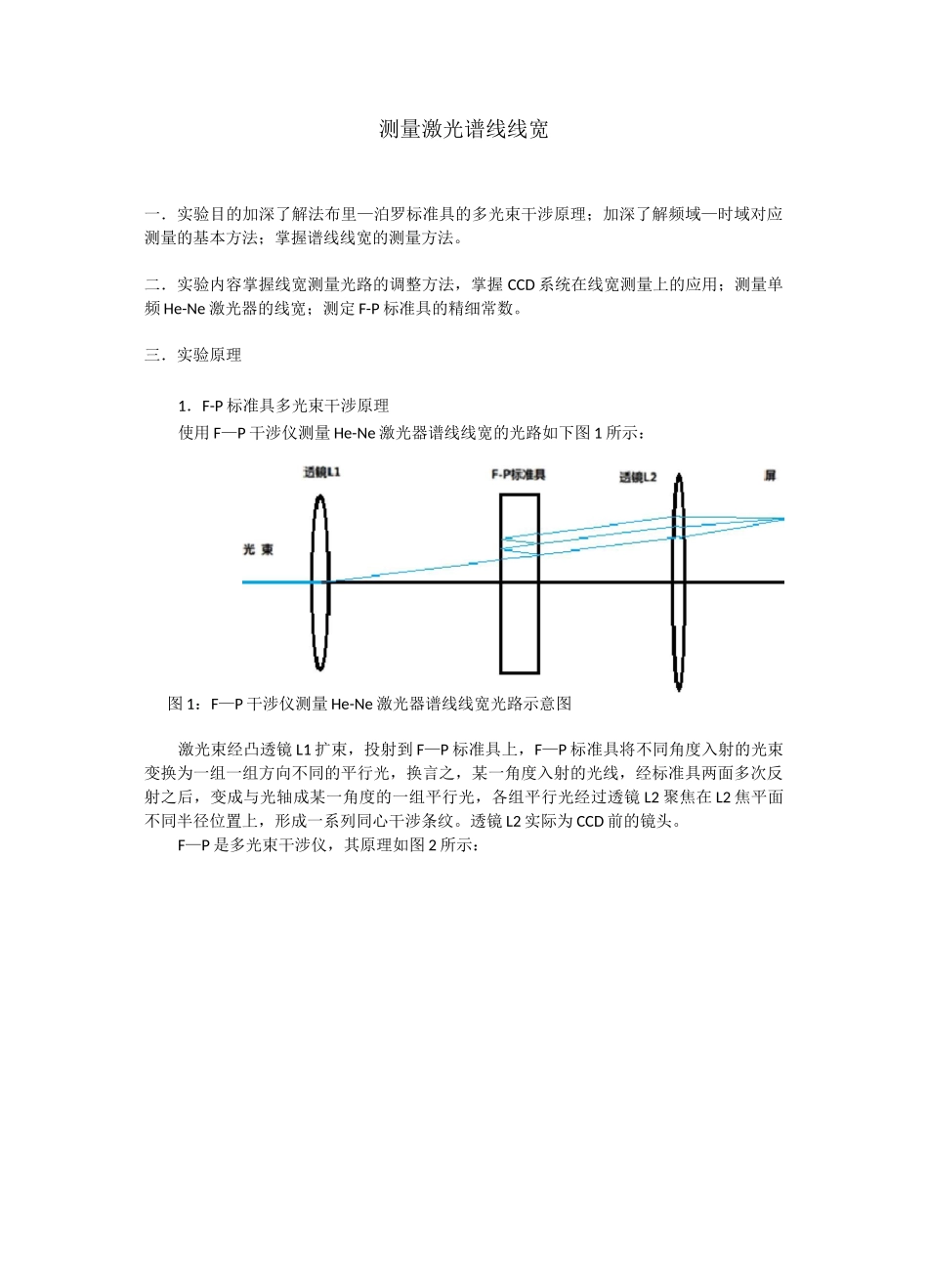 测量激光谱线线宽_第1页
