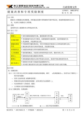 提案改善和专项奖励制度