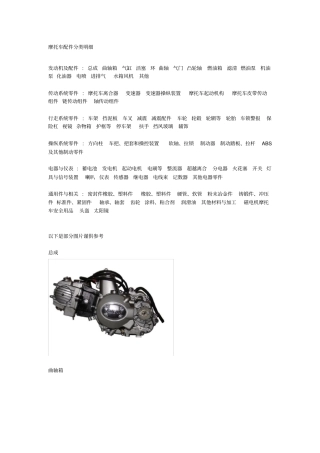 摩托车配件分类明细摩托车各部件名称