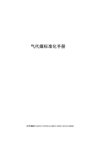 气代煤标准化手册