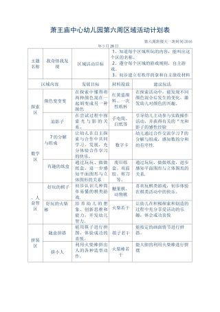 区域活动计划表
