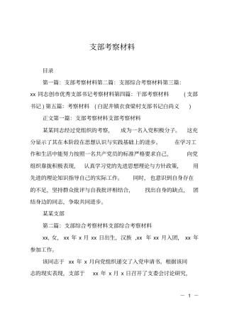 支部考察材料