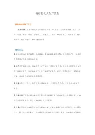 钢结构七大生产流程