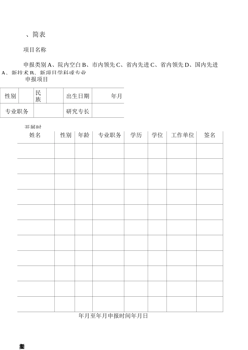 新技术新项目申报表_第2页