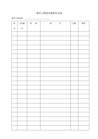 政工程竣工资料表格