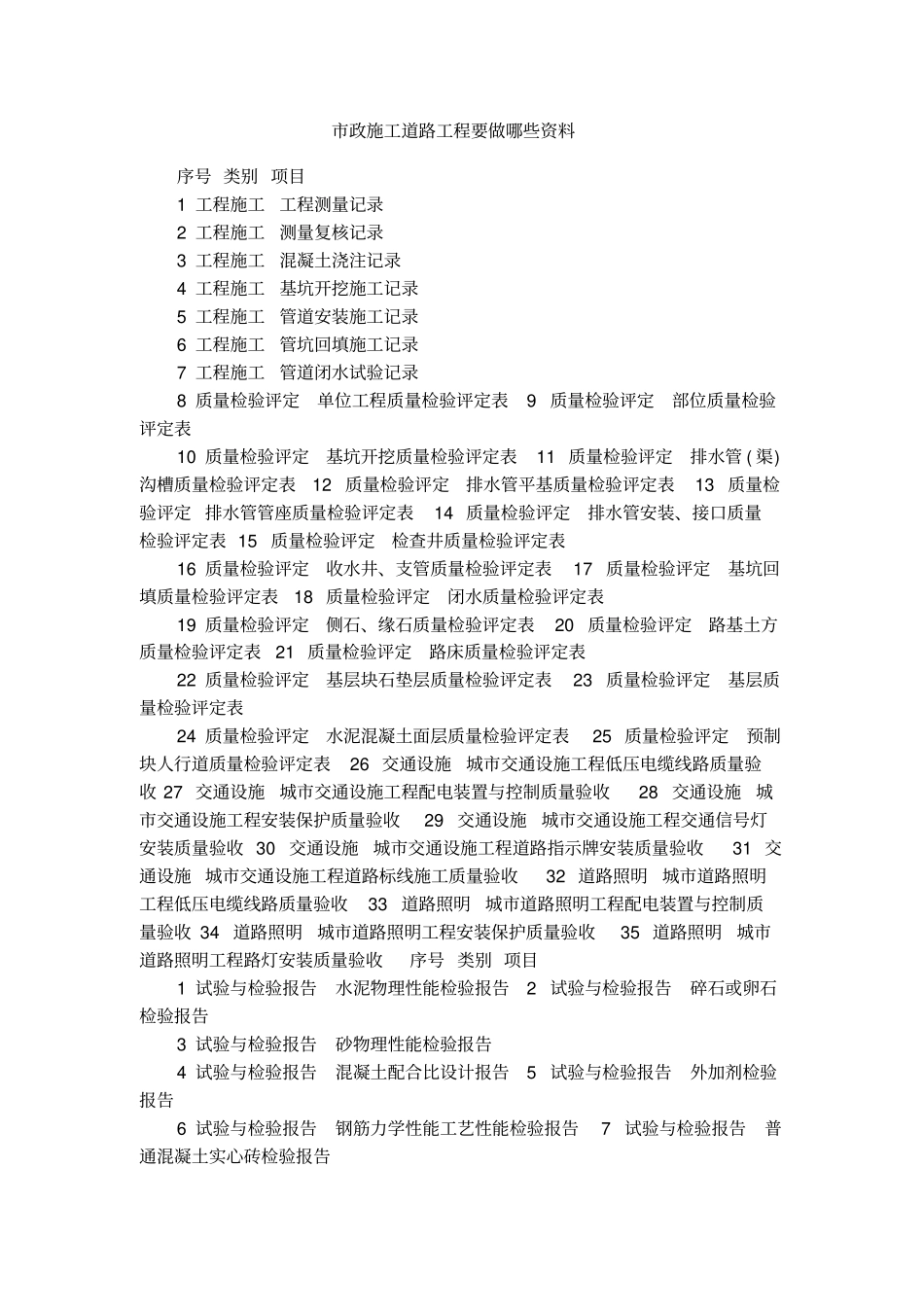 政施工道路工程要做哪些资料_第1页