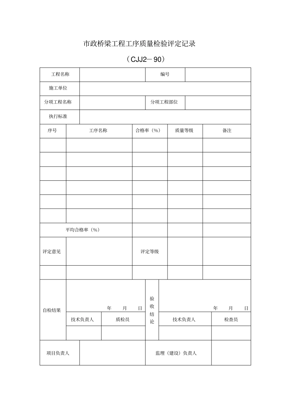 政桥梁工程验收表_第1页