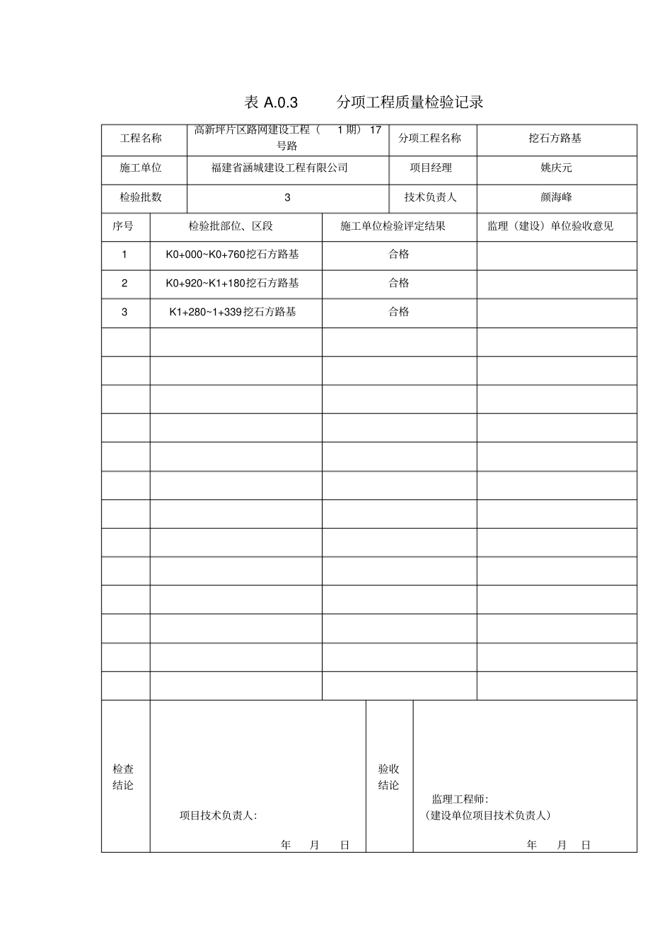 政道路工程分部分项工程质量验收记录57_第3页