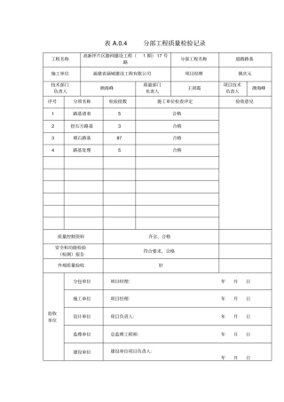 政道路工程分部分项工程质量验收记录57