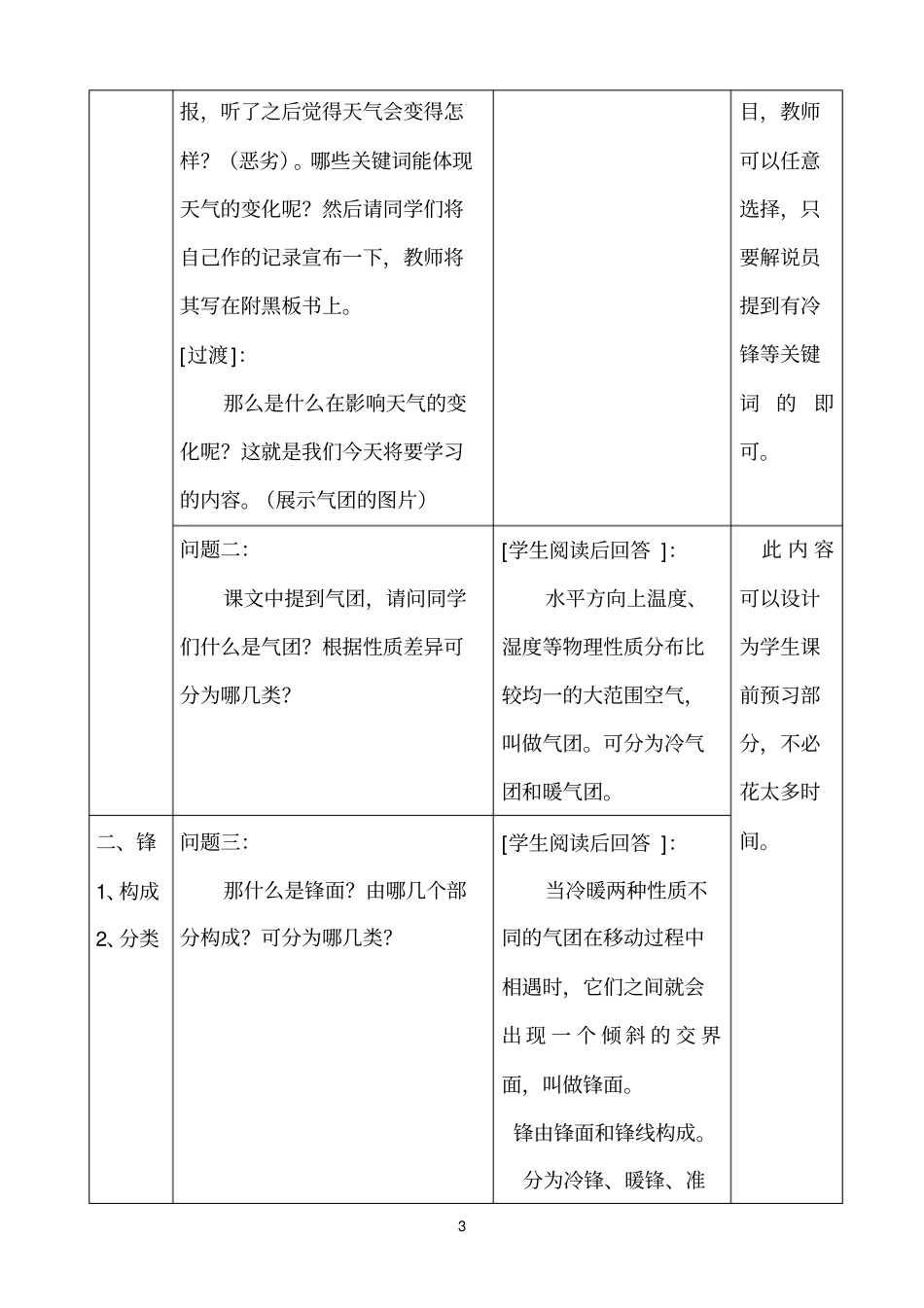 教学设计常见天气系统—锋面系统_第3页