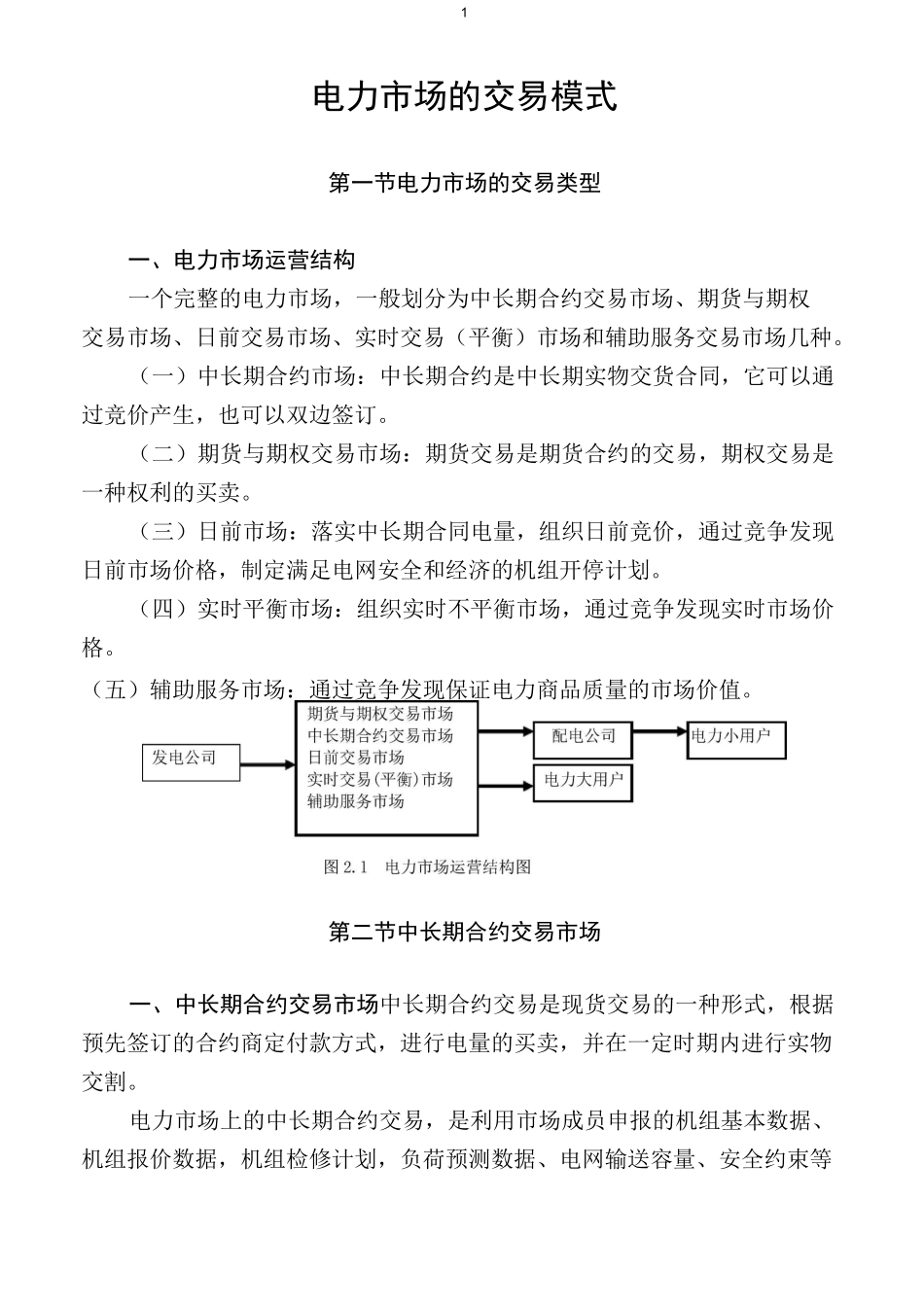 电力市场的交易模式_第1页