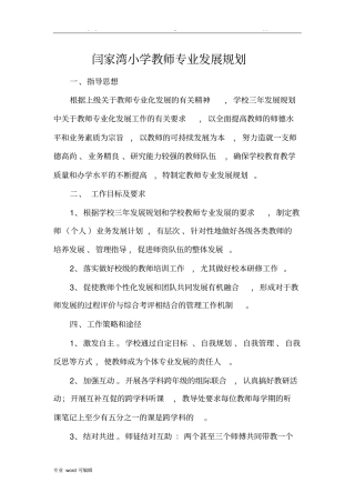 教师专业发展规划报告