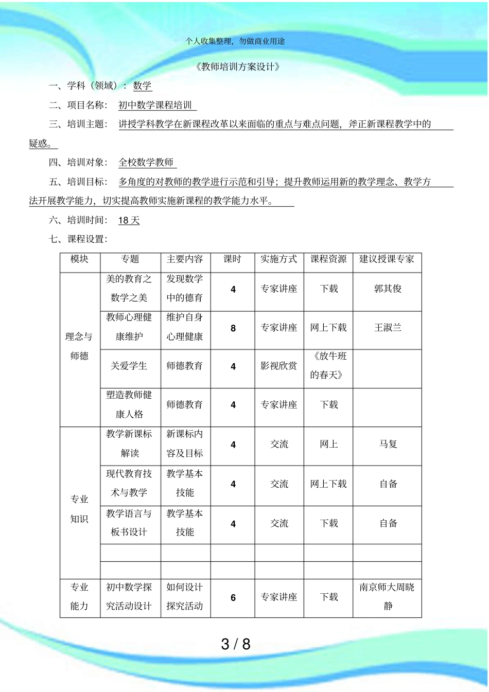 教师培训实施方案设计_第3页