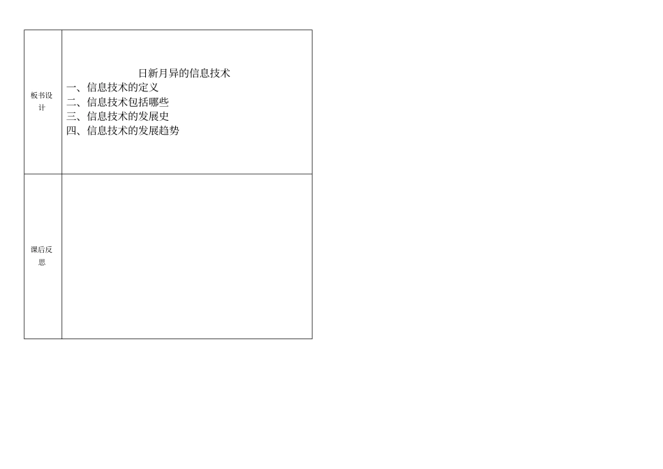教科版高一信息技术必修课程教学设计：2日新月异的信息技术砺炼课_第3页
