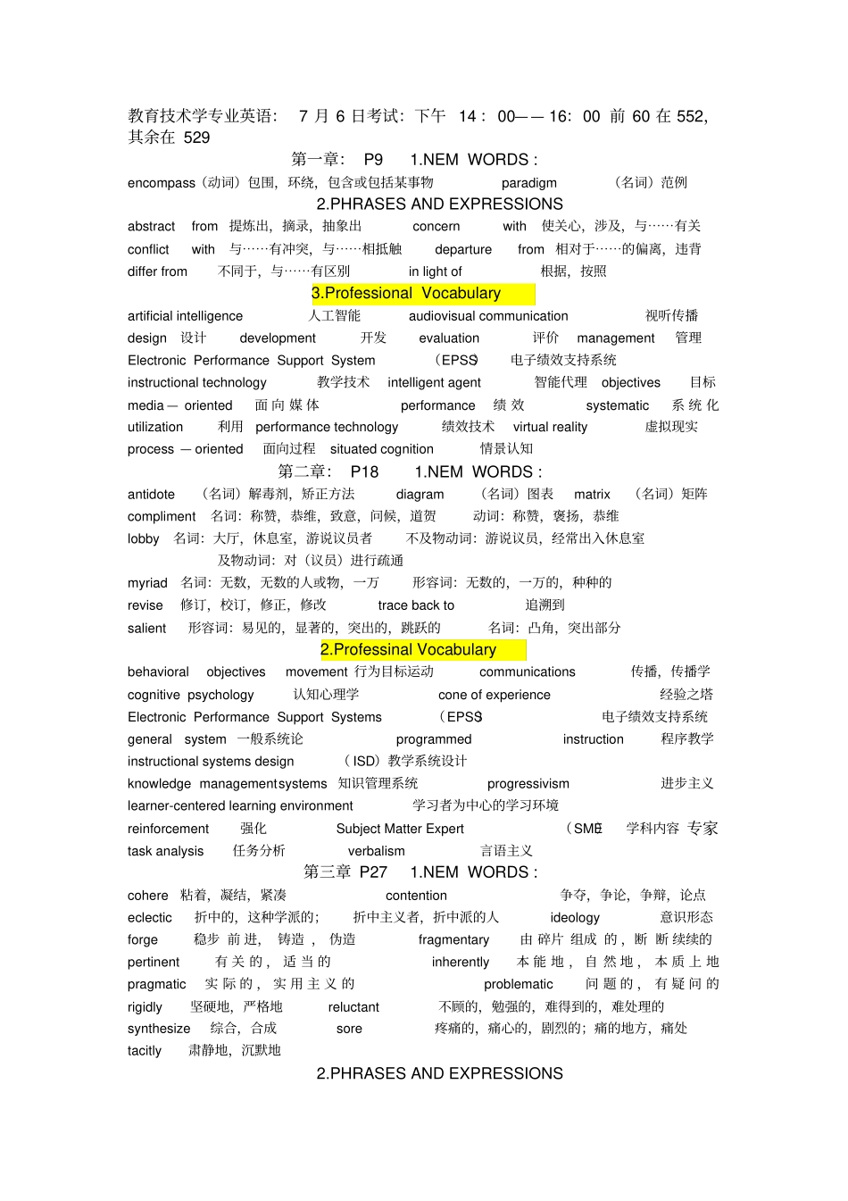 教育技术专业英语所有词汇_第1页