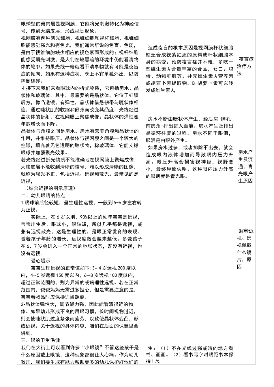 儿童卫生与保健感觉器官教案_第3页