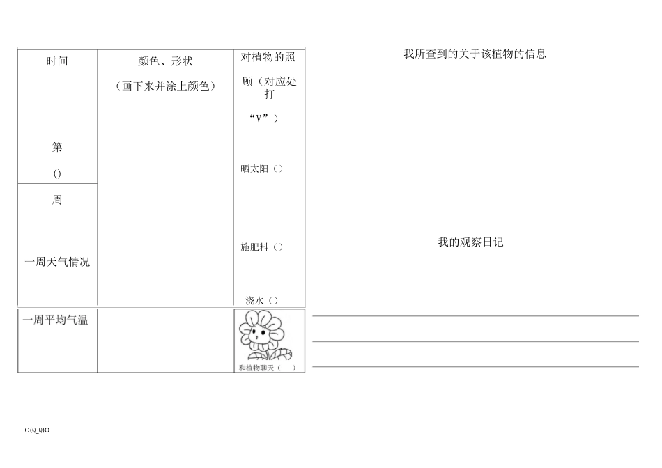小学植物生长观察记录表【精选】_第3页