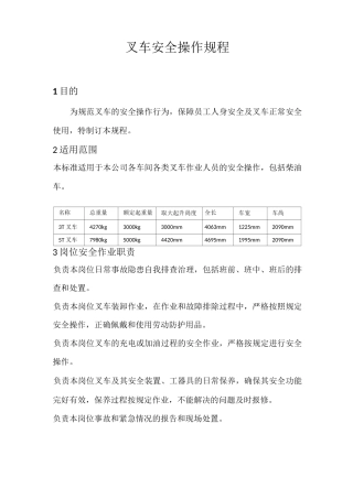 叉车安全操作规程最终版