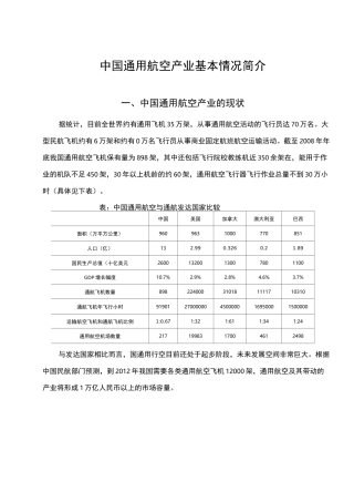 中国通用航空现状