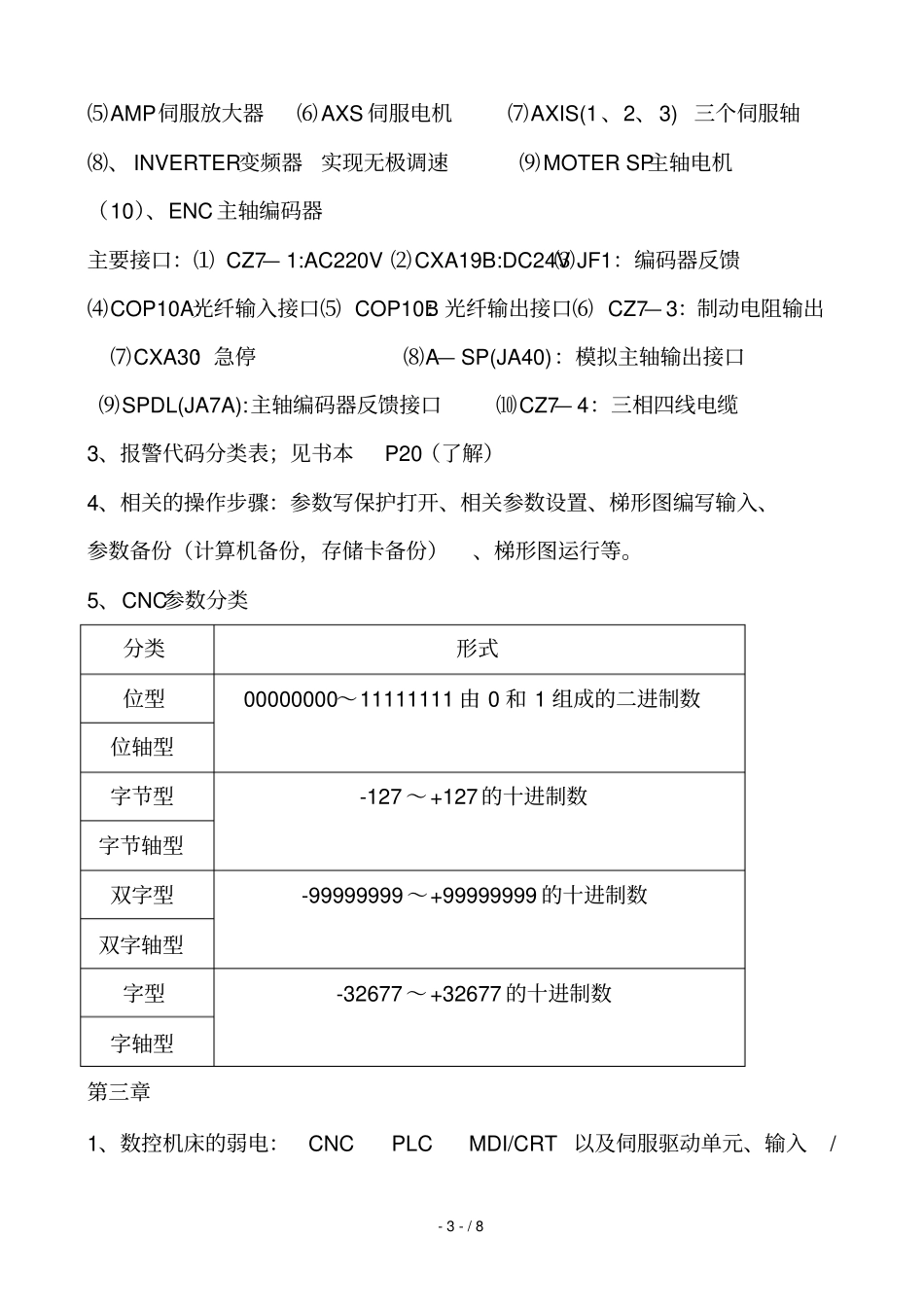 数控机床故障诊断与维修复习考试笔记_第3页