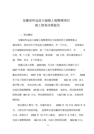 整理项目财务决算报告