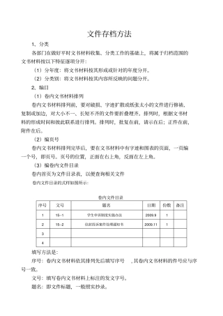 文件存档方法