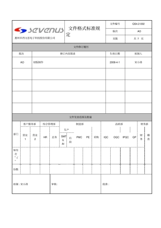 文件格式标准规定