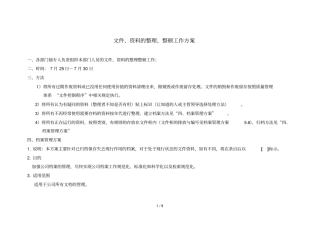 文件资料整理整顿工作技术方案