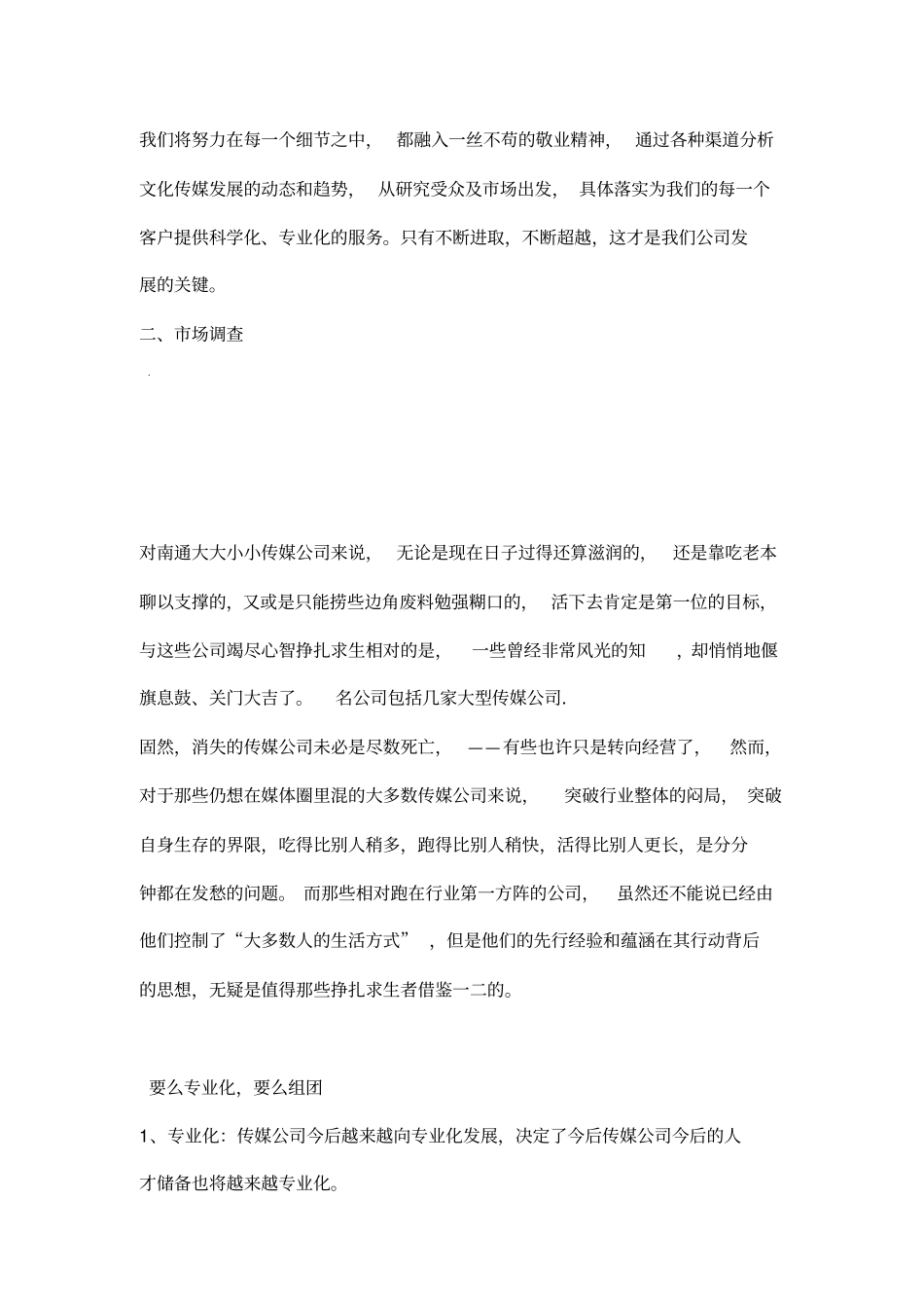 文化传媒有限公司计划书_第2页