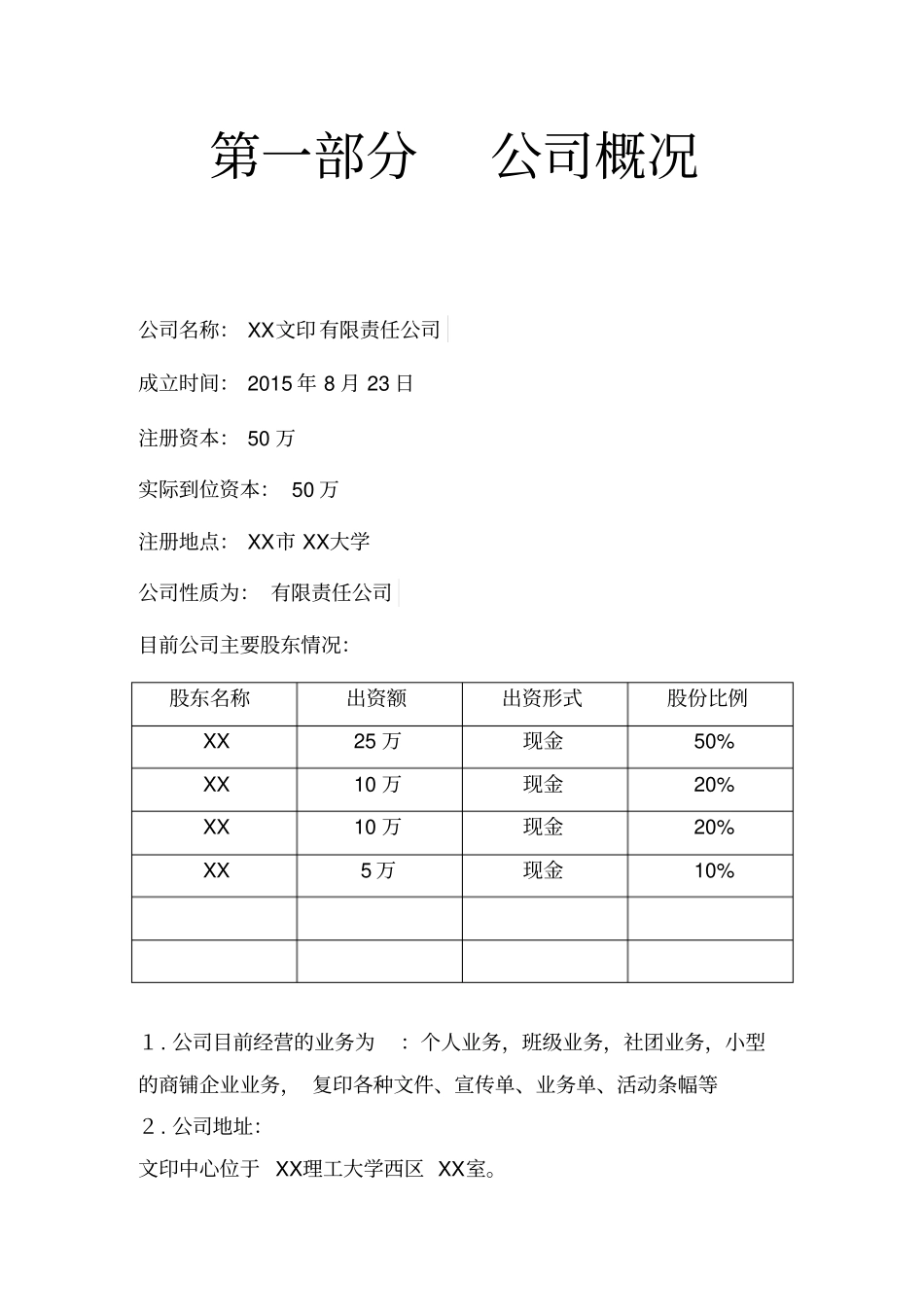 文印店创业项目计划书_第2页