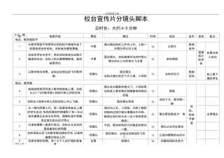 学校的宣传片拍摄镜头脚本