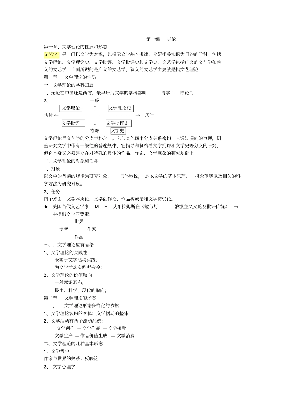 文学理论-童庆炳文学理论教程完整笔记_第1页