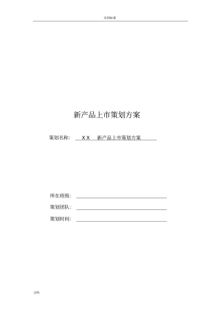 新产品上策划方案设计书参考